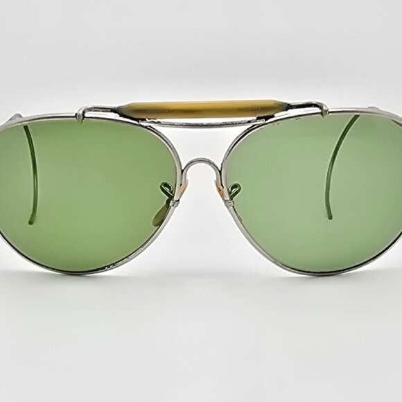 Rochester Optical R.O.C. AN6531 Ful-Vue 12 Nickel Plated WWII Aviator Sunglasses - Picture 2 of 16
